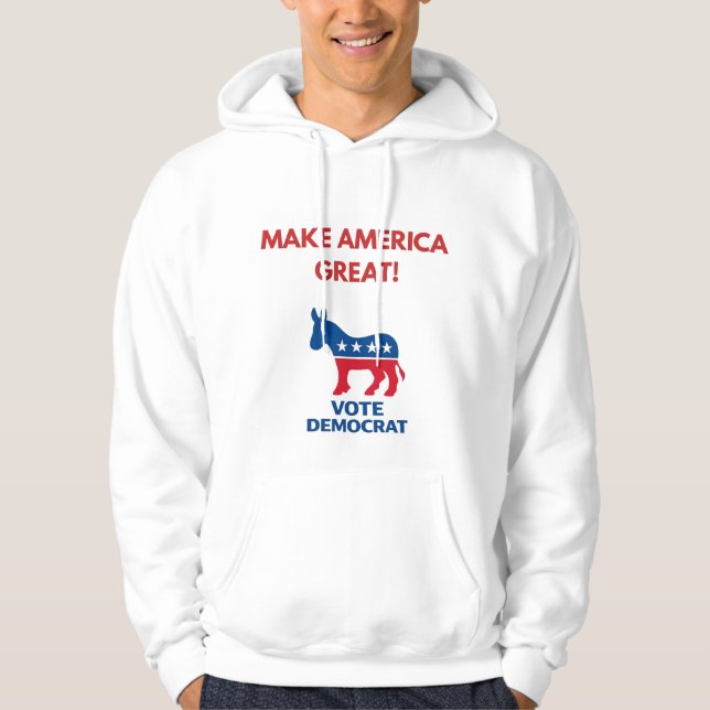 Moletom Vote Democrat Pro-Democracy Hoodie (Frente)
