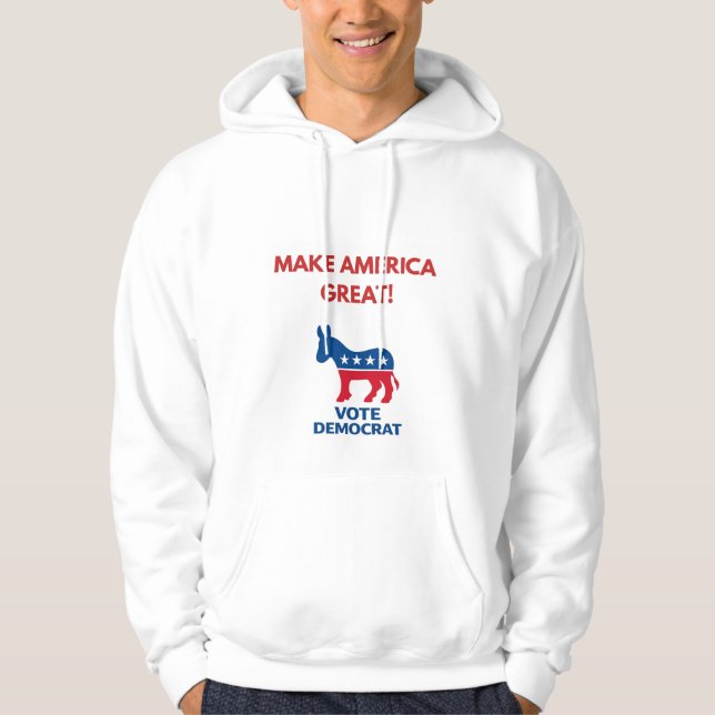 Moletom Vote Democrat Pro-Democracy Hoodie (Frente)