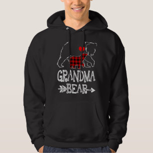 Moletom Vovó Bear Natal Pajama Xadrez Vermelha Buffalo Fa