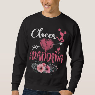 Moletom Vovó Floral Engraçado Cheerleader Coração Mothe