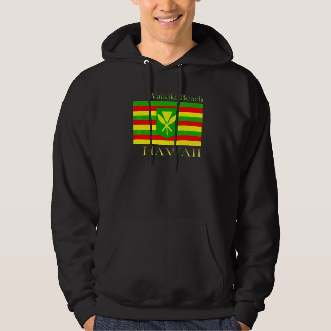 Moletom Waikiki Beach Hawaii Islands Hawaii Flag Beach (Frente)