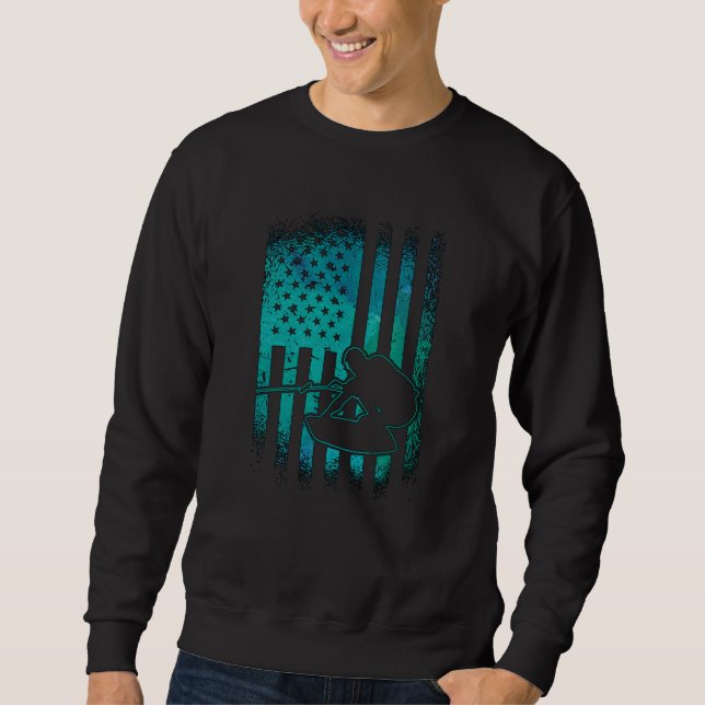 Moletom Wakeboard American Flag Wakeboarder Wakeboard (Frente)