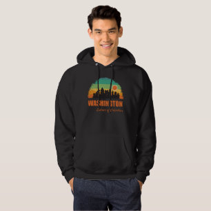 Moletom Washington DC City Skyline Vintage Retro Sunset