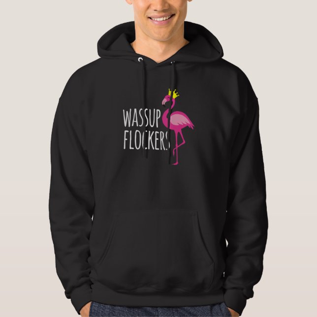 Moletom Wassup Flockers Pink Flamingo Hipster (Frente)