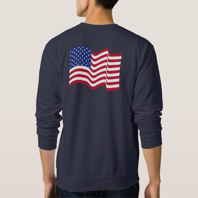 Moletom Waving American Flag Sweatshirt  (Verso)