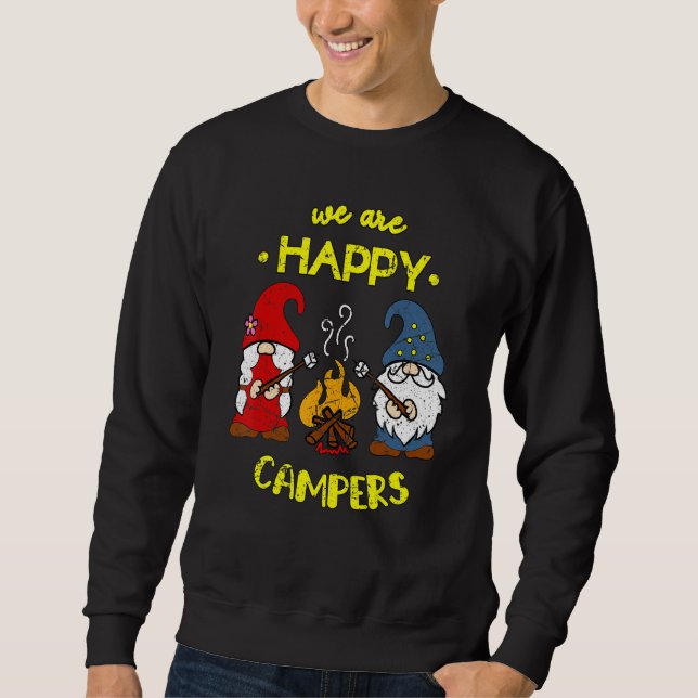 Moletom We Are Happy Campers Gnomes Gnome Campfire Couple (Frente)
