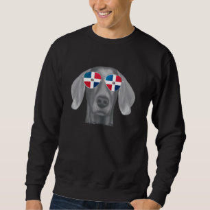 Moletom Weimaraner Cachorro Bandeira Dominicana Óculos de