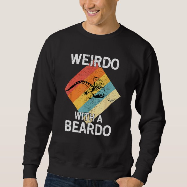 Moletom Weirdo com um dragão de barba retrô (Frente)