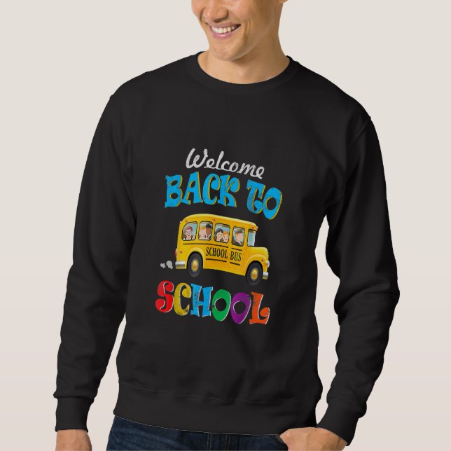 Moletom Welcome Back to School  School Bus Driver Mens Boy (Frente)
