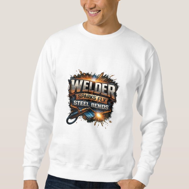 Moletom Welder Sparks Fly Steel Bends Industrial Tee (Frente)