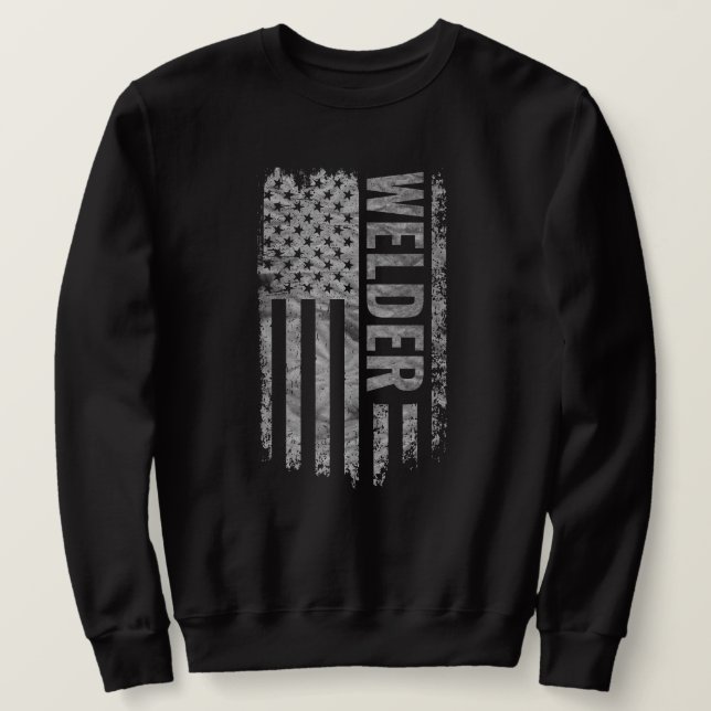 Moletom Welder USA Flag Distressed design (Frente do Design)