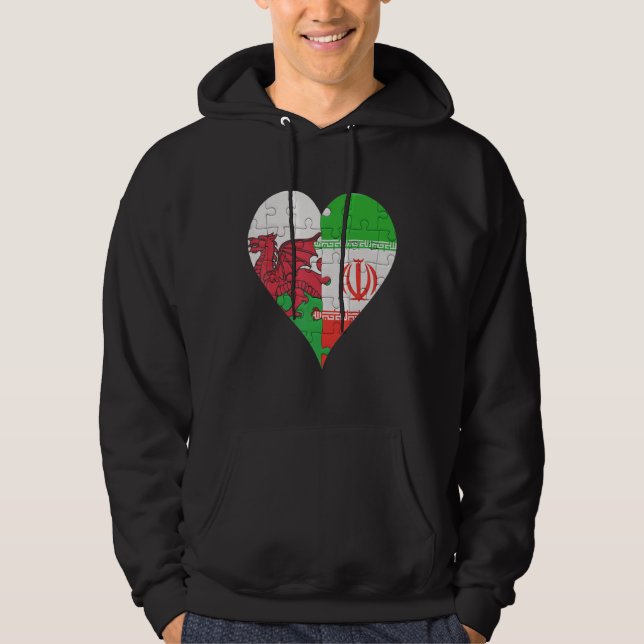 Moletom Welsh Iranian Flag Heart (Frente)