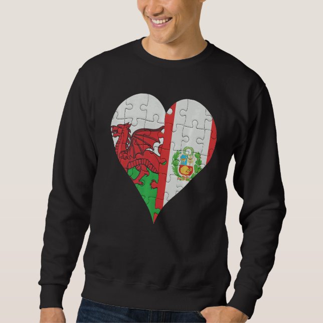 Moletom Welsh Peruvian Flag Heart (Frente)