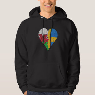 Moletom Welsh Swedish Flag Heart