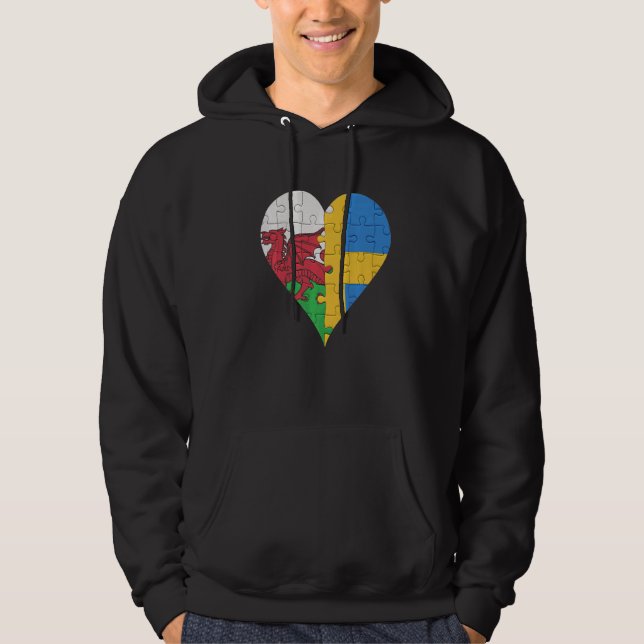 Moletom Welsh Swedish Flag Heart (Frente)