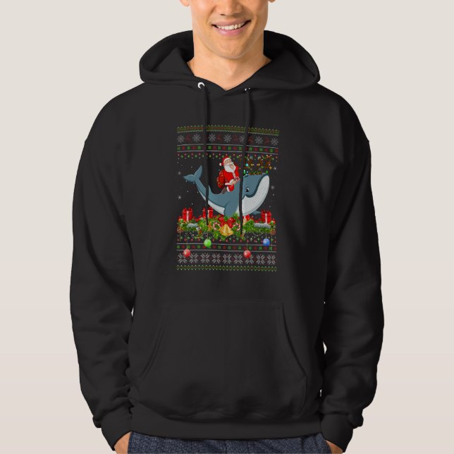 Moletom Whale  Ugly Santa Riding Whale Christmas (Frente)