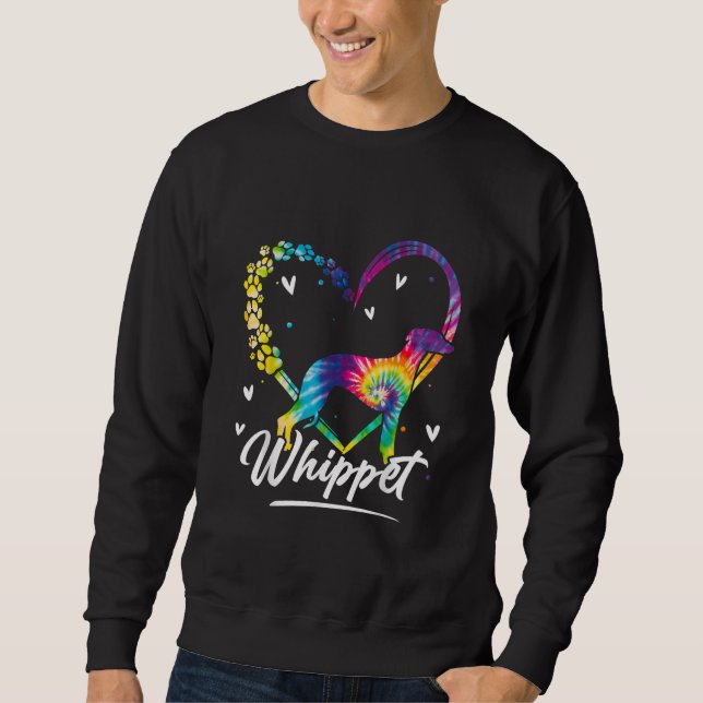 Moletom Whippet Tie Dye Rainbow Dog Dover Gift T-Shirt (Frente)