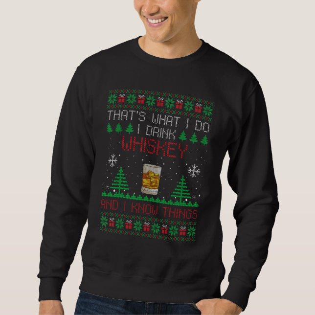 Moletom Whiskey Drinker  Whiskey  Whiskey Ugly Christmas (Frente)