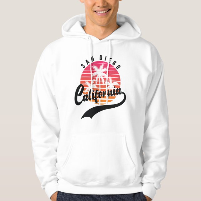 Moletom White San Diego Angeles Retro Sunset Hoodie (Frente)