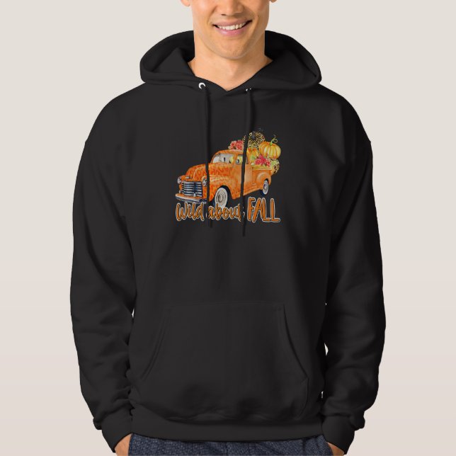 Moletom Wild About Fall Leopard Truck Pumpkins Autumn Than (Frente)