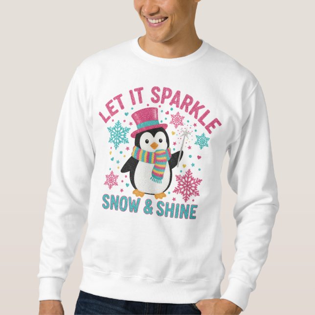 Moletom Winter Sparkle Penguin Shirt – Fun Holiday (Frente)
