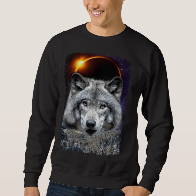 Moletom Winter Wolf Galaxy Sun Moon Eclipse (Frente)
