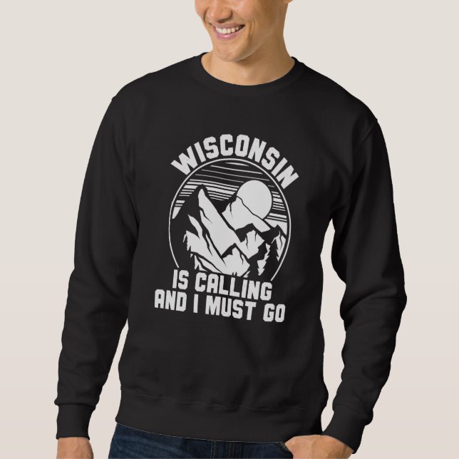Moletom Wisconsin Está Chamando E Eu Devo Ir  1 (Frente)
