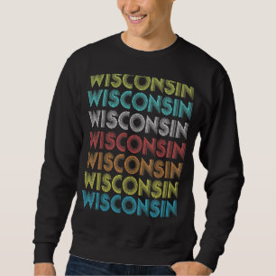 Moletom Wisconsin Usa Badger State Retro Sunset Vintage Di