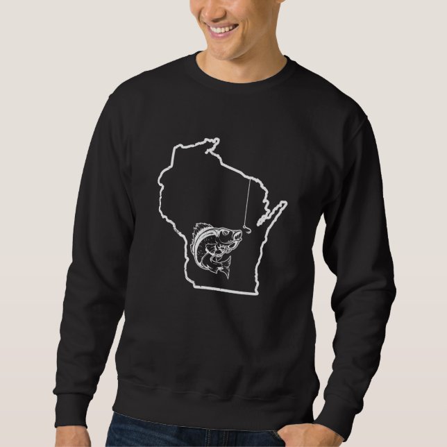 Moletom Wisconsin Walleye Pesca Walleye Peixe Legal (Frente)