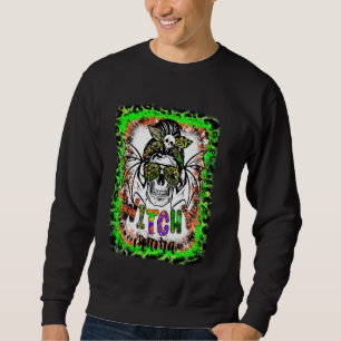 Moletom Witchy Mama Halloween Skull Witch Mamãe Mulheres L