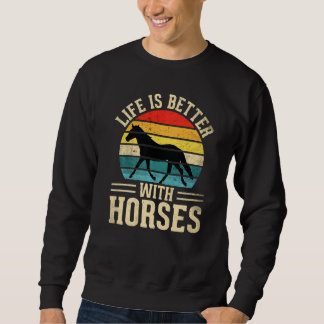 Moletom With Horses Horseback Riding Retro Vintage