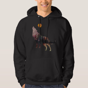 Moletom Wolf Howling no céu da lua Vikings Wild Lif