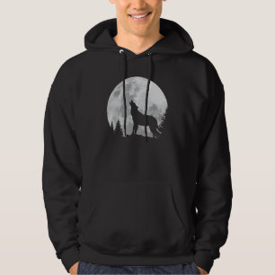 Moletom Wolf Shirt Full Moon Forest Howling Nature Hunting