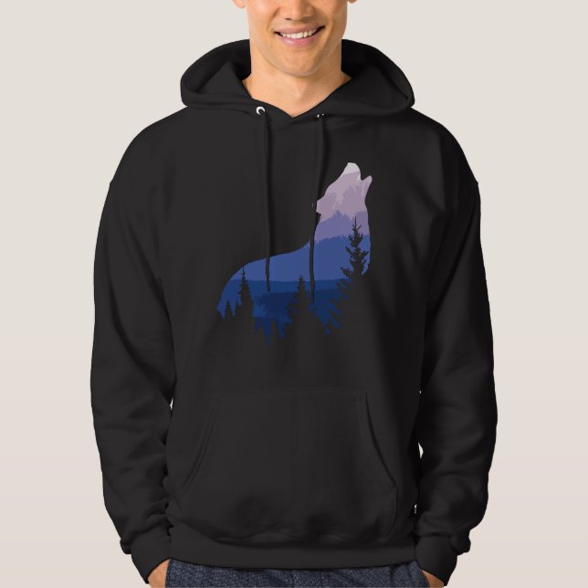 Moletom Wolf Silhouette Forest Mountain (Frente)