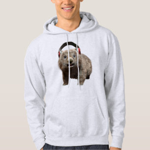 Moletom Wombat engraçado com fones de ouvido Animal Legal