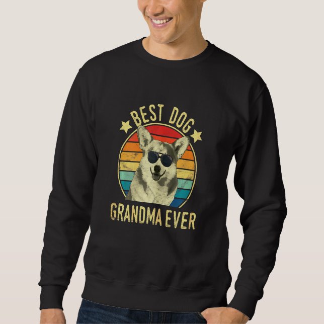 Moletom Womens Best Dog Grandma Ever Cardigan Welsh Corgi  (Frente)