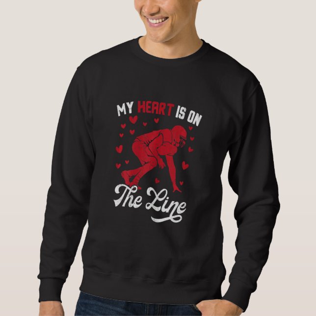 Moletom Womens My Heart Is On The Line Offensive Lineman V (Frente)