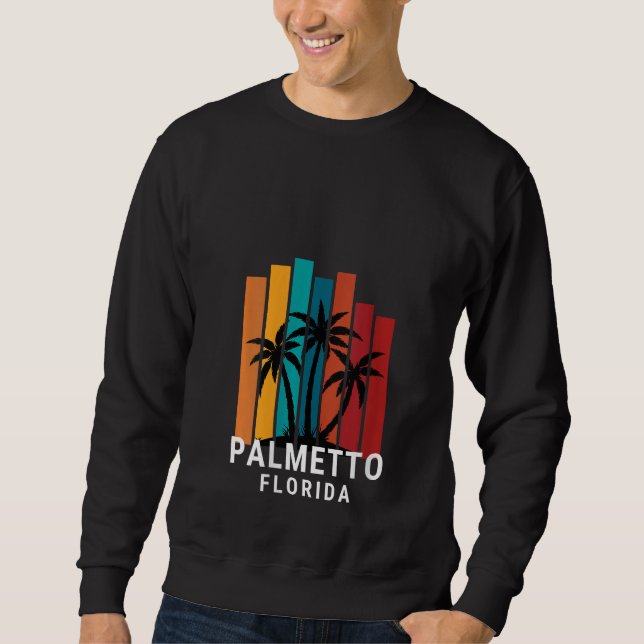 Moletom Womens Palmetto Florida Palm Tree Retro Vacation M (Frente)