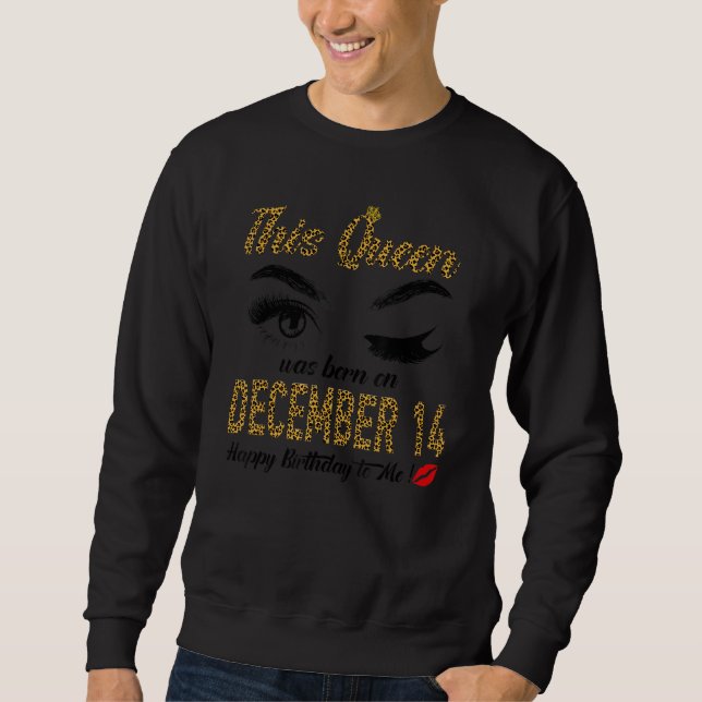 Moletom Womens Queens are born on December 14th A queen wa (Frente)