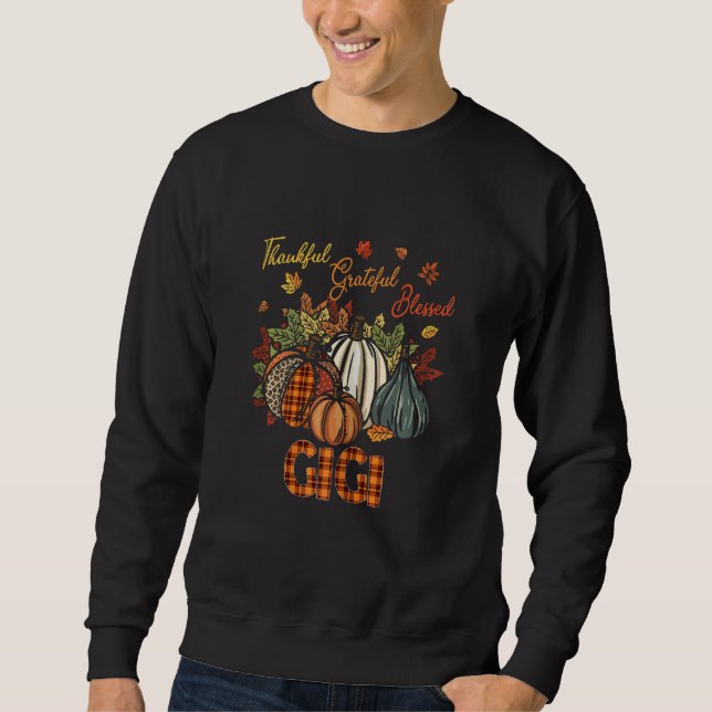 Moletom Womens Thankful Grateful Blessed Gigi Pumpkins Fal (Frente)