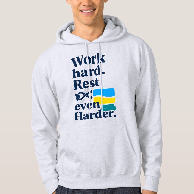 Moletom Work Hard Rest Even Harder Beach Lifestyle Design (Frente)