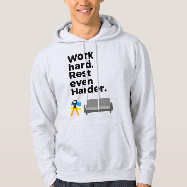 Moletom Work Hard Rest Even Harder Minimal Quote Design (Frente)