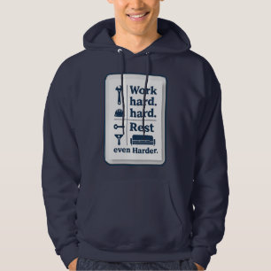 Moletom Work Hard Rest Even Harder Minimal Worker Design