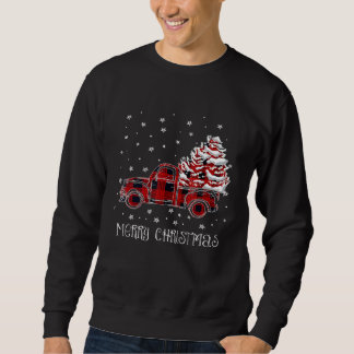 Moletom Xadrez de Búfalo Caminhão Vermelho Natal Vintage P