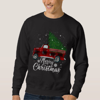 Moletom Xadrez de Buffalo Árvore de Natal Red Truck Cos