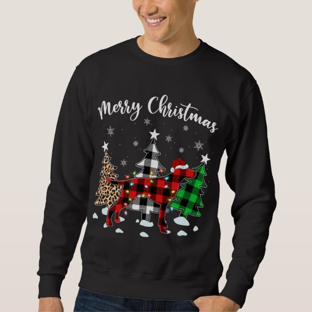 Moletom Xadrez do Leopardo Buffalo Inglês Ponteiro Cristma (Frente)