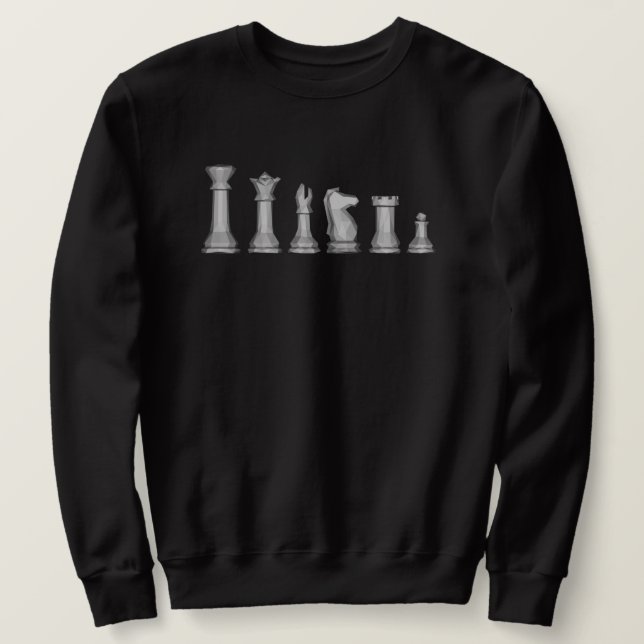 Moletom Xadrez para camisolas masculinas (Frente do Design)