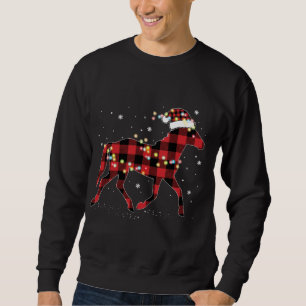 Moletom Xadrez Vermelha de Natal, Buffalo Pajama Horse Rid
