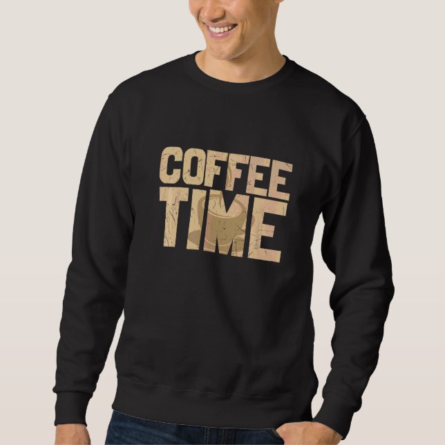 Moletom Xícara de Café Tempo de Café Torrado Viciado em Ca (Frente)