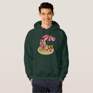 Moletom xmas Beach santa claus mens casaco